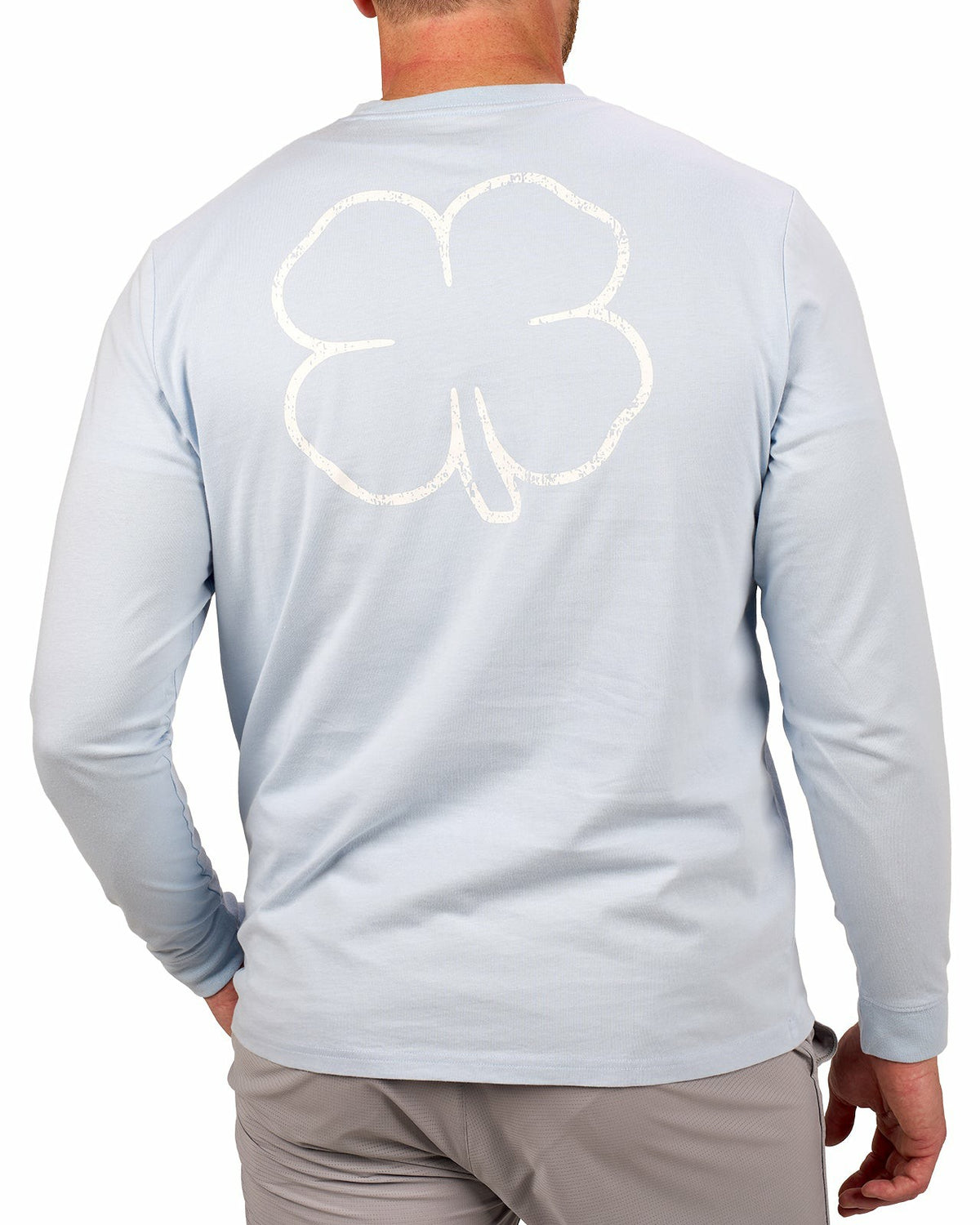 Retro Long-Sleeved Light Blue Graphic T-Shirt