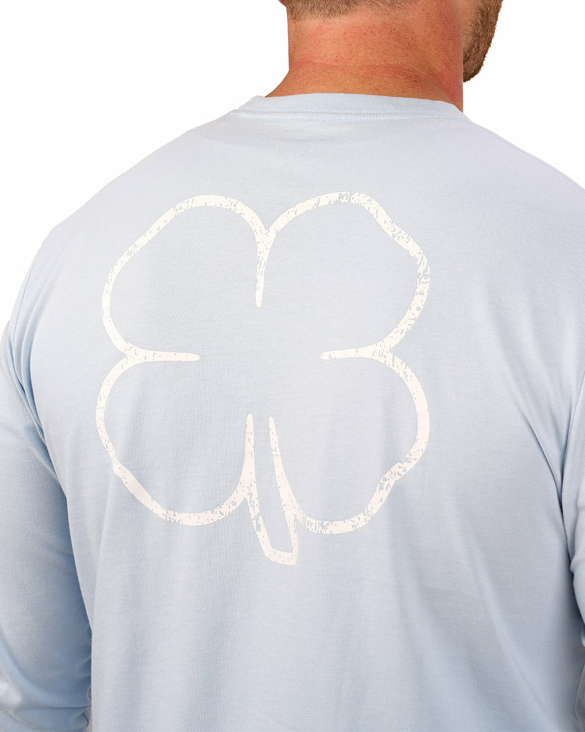 Retro Long-Sleeved Light Blue Graphic T-Shirt
