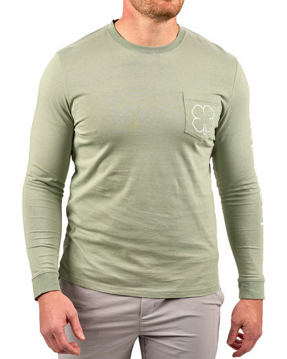 Retro Long-Sleeved Sage Graphic T-Shirt