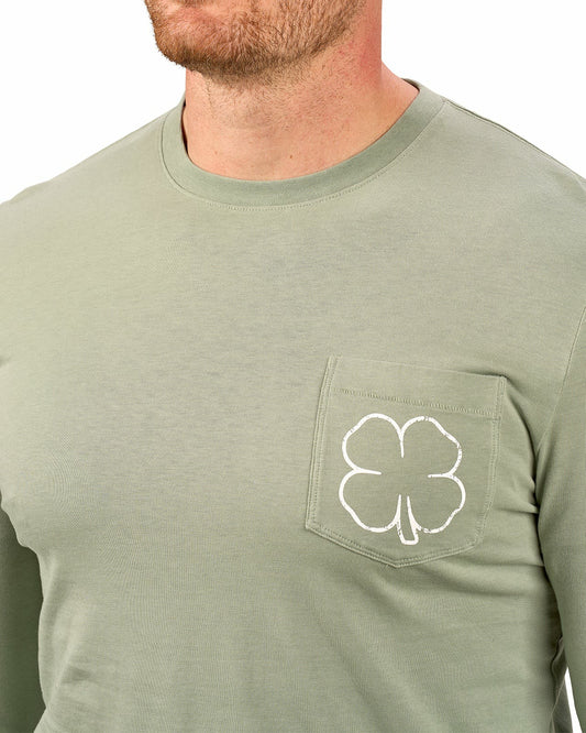 Retro Long-Sleeved Sage Graphic T-Shirt
