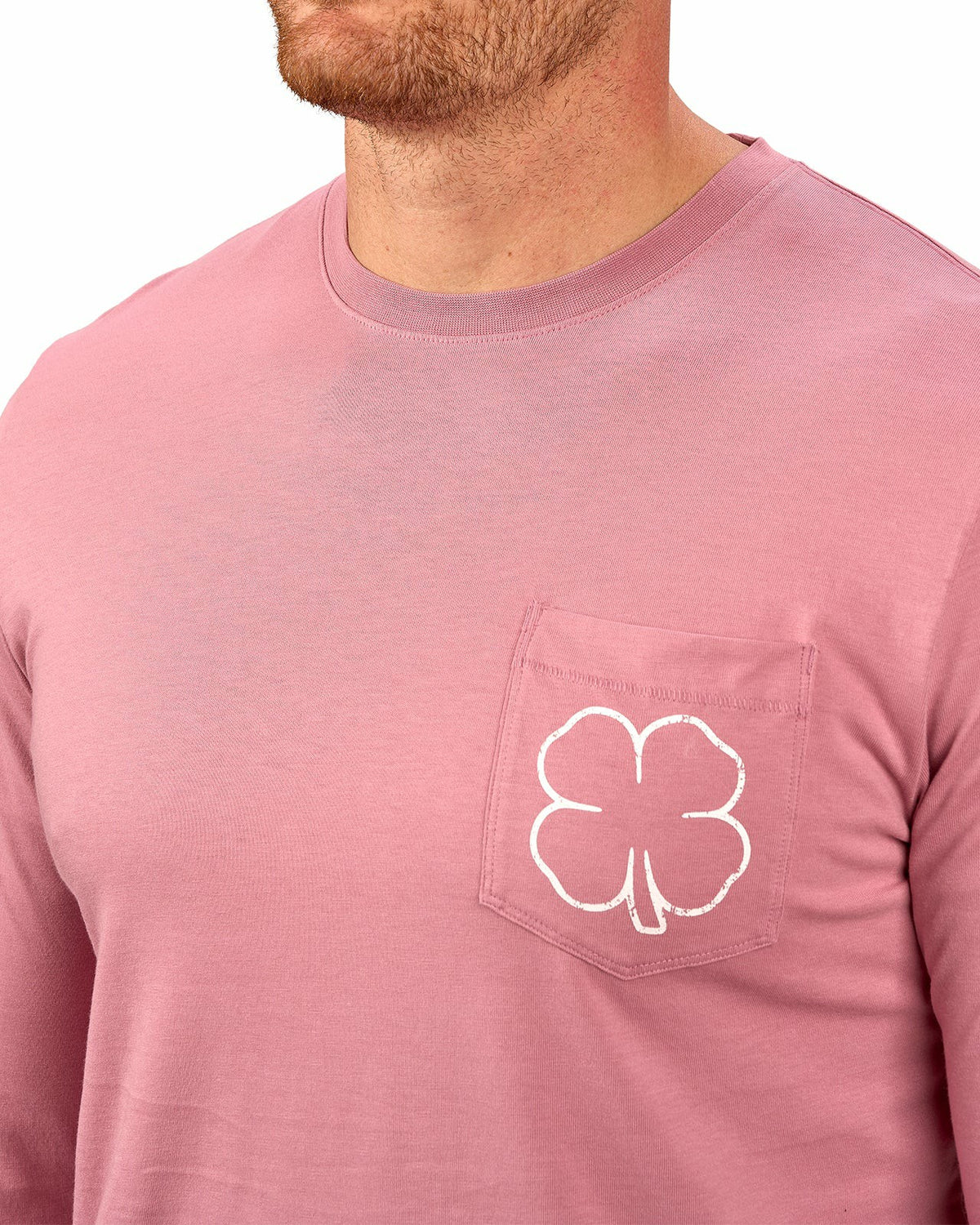 Retro Long-Sleeved Pastel Pink Graphic T-Shirt