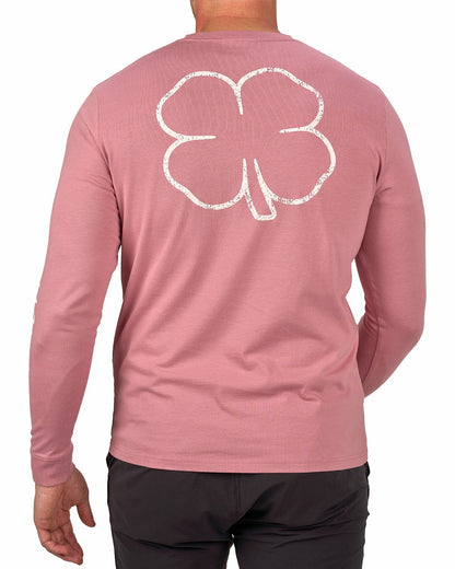 Retro Long-Sleeved Pastel Pink Graphic T-Shirt