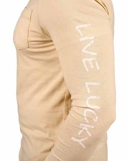 Retro Long-Sleeved Cream Graphic T-Shirt